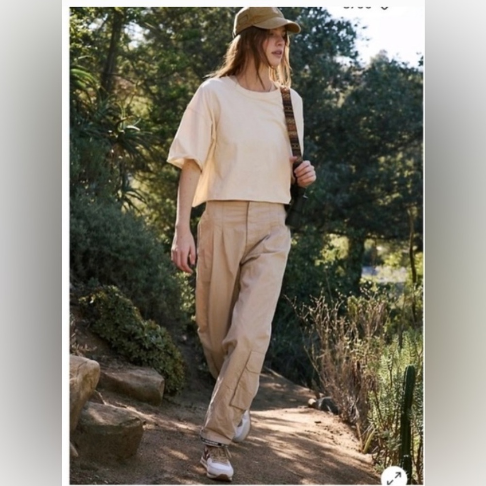 Free People/ FP Movement Khaki Tan Cargo Pants Size Large